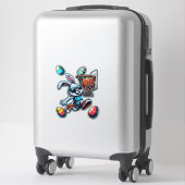 Gelukkig Pasen Basketbal Jongens Paashaas Grappig Sticker (Koffer)