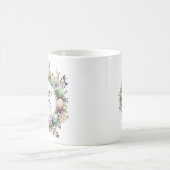 Gelukkig Pasen Bloemen Ei Krans Custom Monogram Koffiemok (Center)