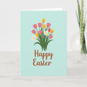 Gelukkig Pasen Bloemen Pasen Kaart