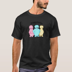 Gelukkig Pasen Brutaal Zijdehoen Kippen Pastelblau T-shirt