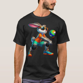 Gelukkig Pasen Bunny Volleybal Speler Lover Sport T-shirt
