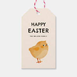 Gelukkig Pasen chick schattig en feestelijk Cadeaulabel