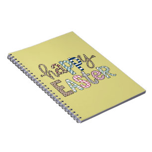 Gelukkig Pasen Cute Bloemige Konijn Lente Luipaard Notitieboek