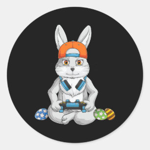 Gelukkig Pasen Day Bunny Ei Funny Jongens Meisjes  Ronde Sticker