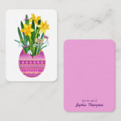 Gelukkig Pasen Ei & Gele Narcis Bloemen Notitiekaartje (Voorkant / Achterkant)