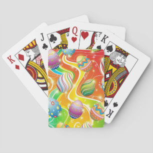 Gelukkig Pasen Eieren Feestelijk Patroon Pokerkaarten