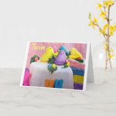 GELUKKIG "PASEN" EN "LENTE" NAAR ****MIJN TWEELING KAART (Gele Bloem)