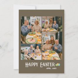 Gelukkig Pasen Familie 4 Foto Vakantie Kaart