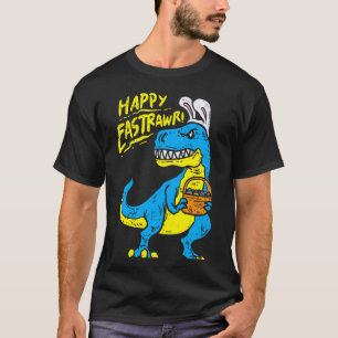 Gelukkig Pasen Funny Dinosaur Trex Konijnenoren Jo T-shirt