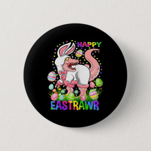 Gelukkig Pasen Funny T Rex Pasen Dag Dinosaur  Ronde Button 5,7 Cm