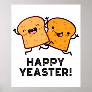 Gelukkig Pasen Grappig Brood Pun Poster