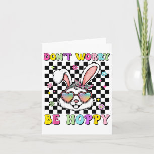 Gelukkig Pasen Groovy Bunny Gezicht Maak je geen z Kaart