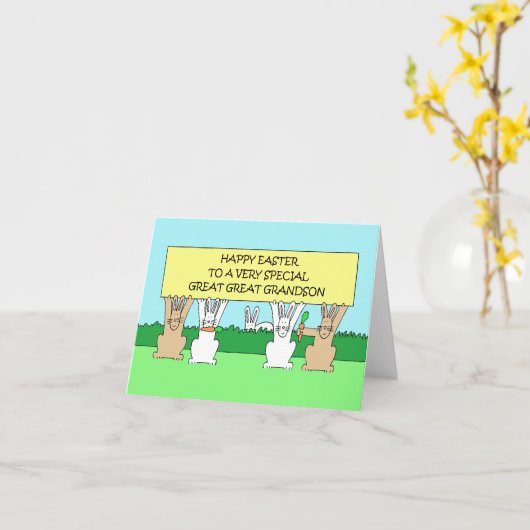 Gelukkig Pasen Grote Kleinzoon Kaart (Gele Bloem)