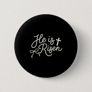 Gelukkig pasen hij is verrezen parel jesus christe ronde button 5,7 cm