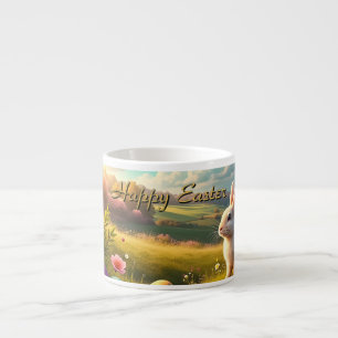 Gelukkig Pasen in een Lentelandschap Espresso Kop