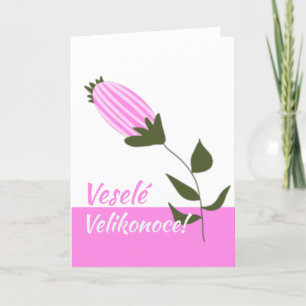 Gelukkig Pasen in het Tsjechisch Feestdagen Kaart