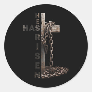 Gelukkig Pasen Jezus dat hij religieus christen he Ronde Sticker