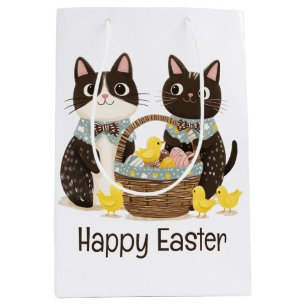 Gelukkig Pasen Katten Pasen Mand Baby Kuikens Medium Cadeauzakje