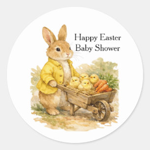 Gelukkig Pasen Konijn Baby Shower Ronde Sticker