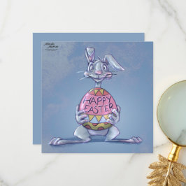 Gelukkig Pasen Konijn Bedankkaart