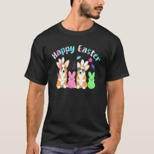 Gelukkig Pasen Konijn Corgi Hond Pasen T-shirt