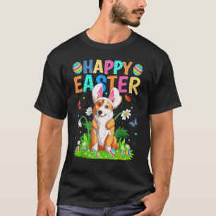 Gelukkig Pasen Konijn Ei Corgi Hond Pasen Zondag T-shirt