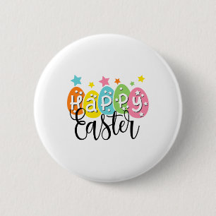 Gelukkig Pasen Konijn Eierjacht Pasen Dag Shirt Fa Ronde Button 5,7 Cm
