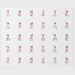 Gelukkig Pasen Konijn Meisjes Pasen Vrouwen Roze B Cadeaupapier