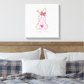 Gelukkig Pasen Konijn Meisjes Pasen Vrouwen Roze B Canvas Afdruk (Insitu (Slaapkamer))