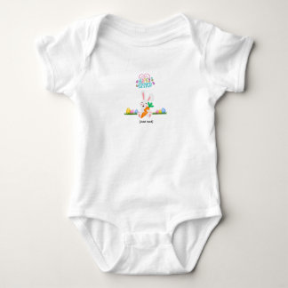 Gelukkig Pasen Konijn met Wortel - Kleurrijke Baby Romper