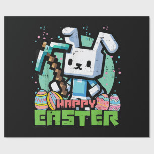 Gelukkig Pasen Konijn Pixel Game  Cadeaupapier