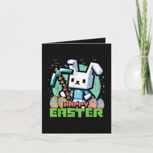Gelukkig Pasen Konijn Pixel Game  Feestdagen Kaart