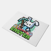 Gelukkig Pasen Konijn Pixel Game Gaming Gamer Jong Deurmat (Schuin)