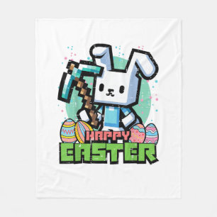 Gelukkig Pasen Konijn Pixel Game Gaming Gamer Jong Fleece Deken