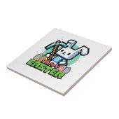 Gelukkig Pasen Konijn Pixel Game Gaming Gamer Jong Tegeltje (Zijkant)