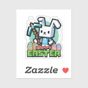 Gelukkig Pasen Konijn Pixel Game  Sticker