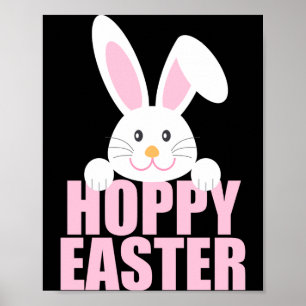Gelukkig Pasen Konijn Pun Cute Roze Meisjes T-shir Poster