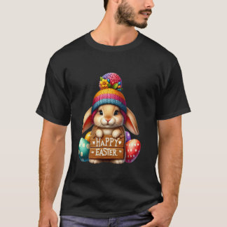 Gelukkig Pasen Konijn Schattige Eierenjacht Zondag T-shirt