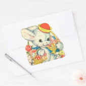 Gelukkig Pasen  konijntje Nostalgische sticker (Envelop)