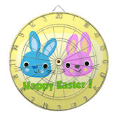 "GELUKKIG PASEN" KONIJNTJES DARTBORD (Voorkant)