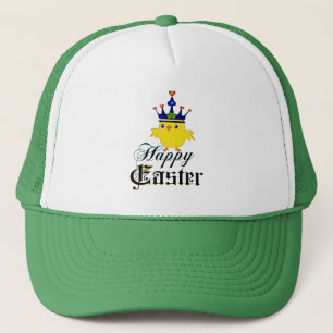 Gelukkig Pasen Koning Kip Plezier Trucker Hat ♥ Pet