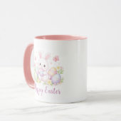 Gelukkig Pasen Lente Ontwerp - Knuffel Konijn Mok (Voorkant links)