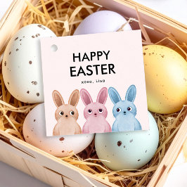 Gelukkig Pasen met drie schattige baby konijntjes Bedankjes Labels