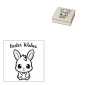 🐰Gelukkig Pasen met paashaas en tekst Rubberstempel (Gestempeld)
