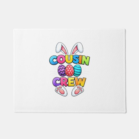 Gelukkig Pasen Neef Bemanning Konijn Familie Match Deurmat (Voorkant)