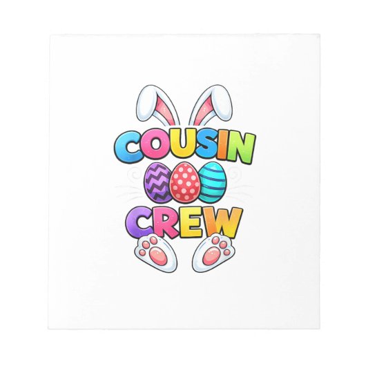 Gelukkig Pasen Neef Bemanning Konijn Familie Match Notitieblok (Voorkant)