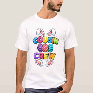 Gelukkig Pasen Neef Bemanning Konijn Familie Match T-shirt