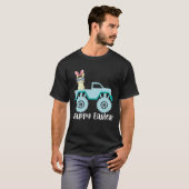 Gelukkig Pasen Paardrijden Monster Truck Peuter PU T-shirt (Voorkant volledig)