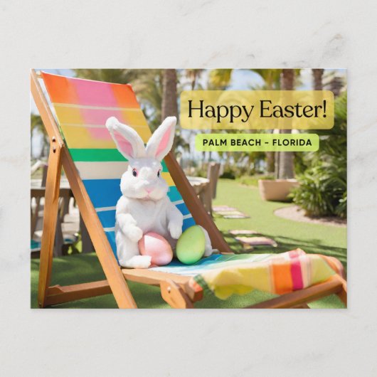 Gelukkig Pasen Palm Beach Briefkaart (Voorkant)