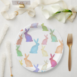 Gelukkig Pasen - Rainbow Bunny's patroon Papieren Bordje